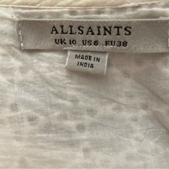 💥Host Pick! x2💥 All Saints Ivory Marlow Ette Eyelet Wrap Mini Dress - Picture 10 of 15